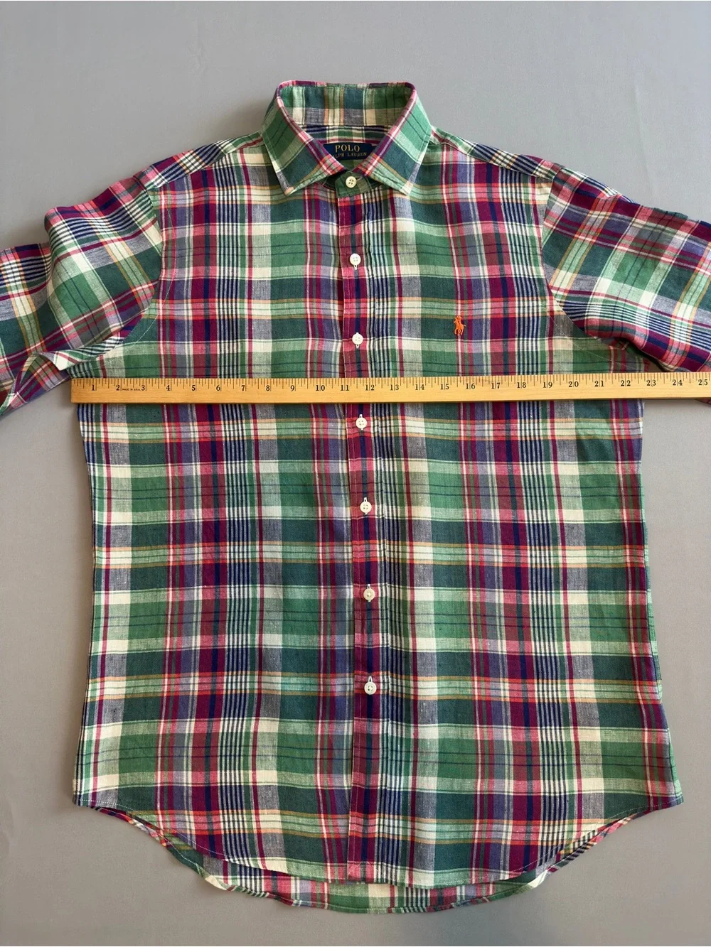 Polo Ralph Lauren Men's Classic Fit Plaid Linen Shirt size M